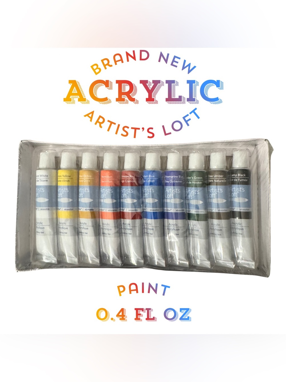 Brand New Artist’s‎ Loft Acrylic Paint Set 10 Tubes 0.4 fl oz / 12ml Colors